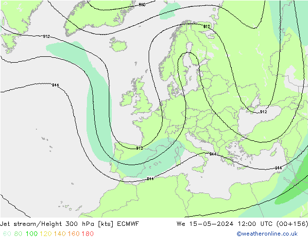 Courant-jet ECMWF mer 15.05.2024 12 UTC