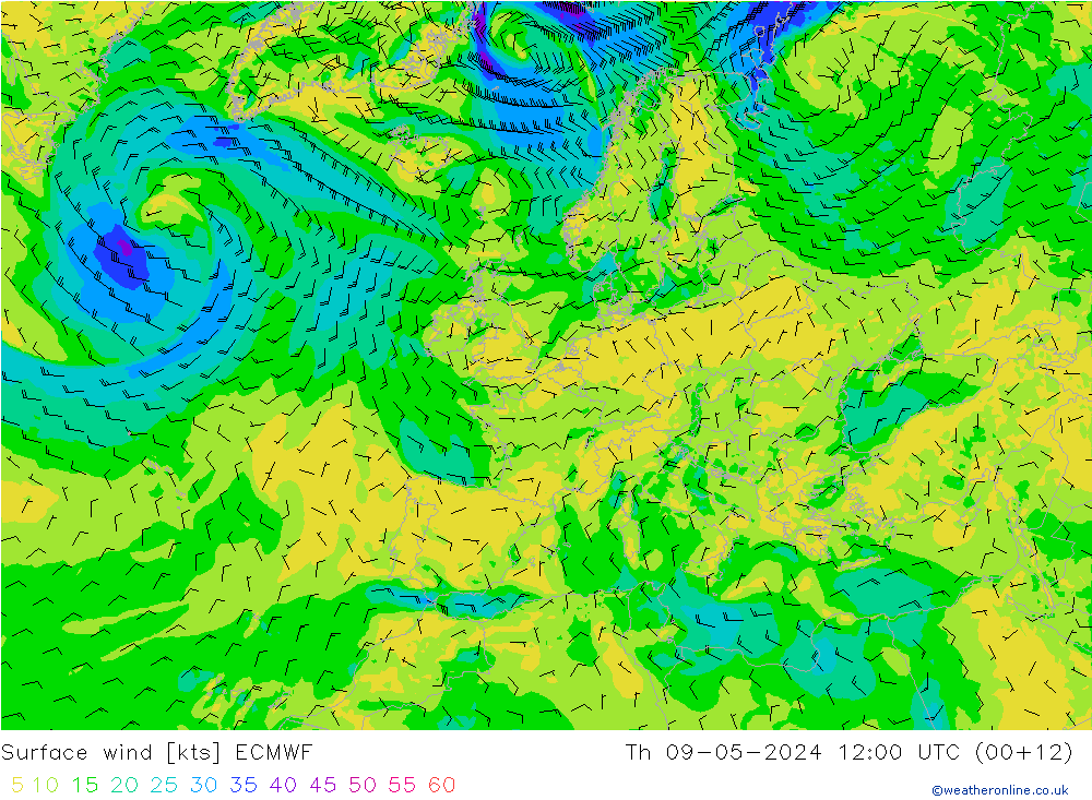 Bodenwind ECMWF Do 09.05.2024 12 UTC