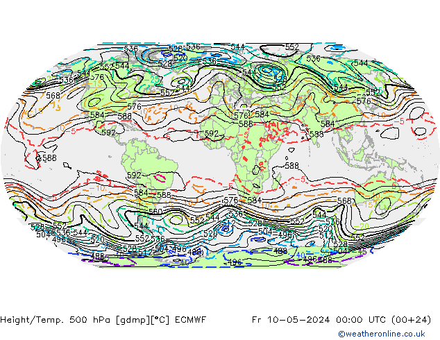 Height/Temp. 500 hPa ECMWF 星期五 10.05.2024 00 UTC