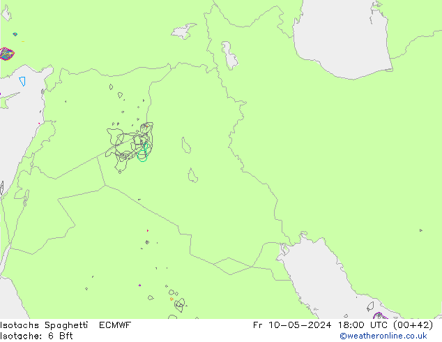 Isotachs Spaghetti ECMWF ven 10.05.2024 18 UTC