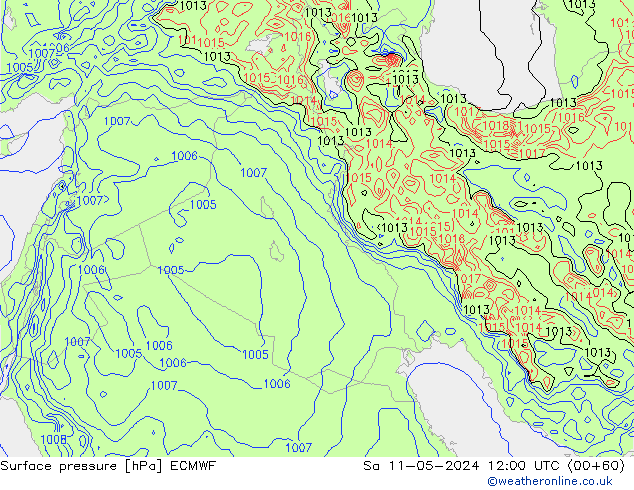 Yer basıncı ECMWF Cts 11.05.2024 12 UTC