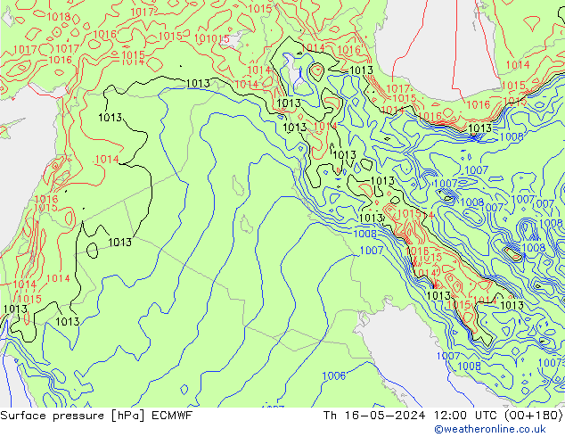 приземное давление ECMWF чт 16.05.2024 12 UTC