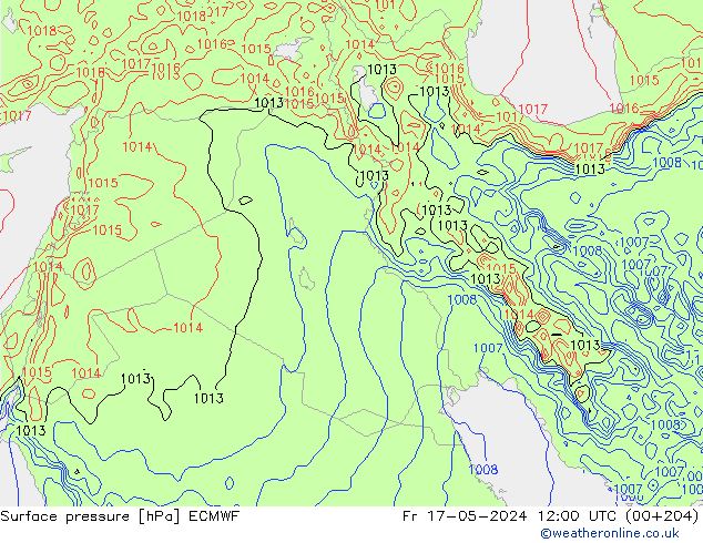 pressão do solo ECMWF Sex 17.05.2024 12 UTC