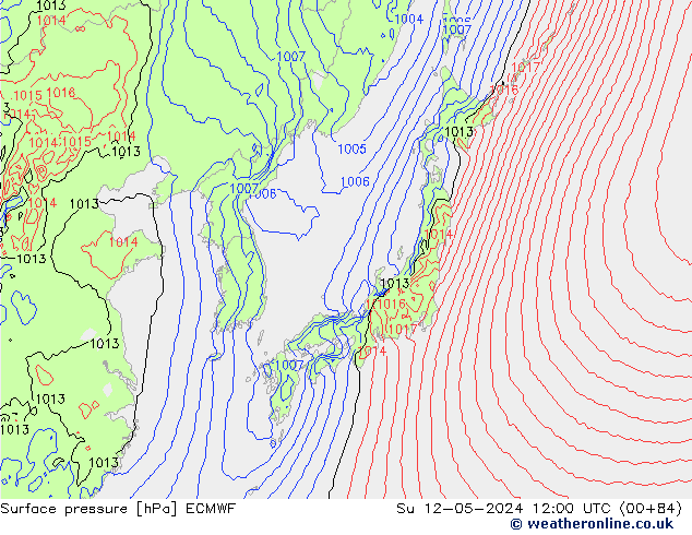 Bodendruck ECMWF So 12.05.2024 12 UTC