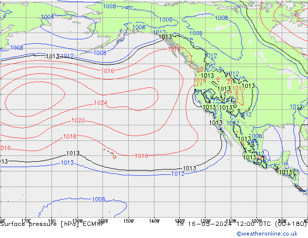 pressão do solo ECMWF Qui 16.05.2024 12 UTC