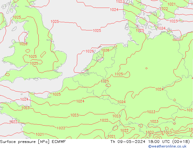 pression de l'air ECMWF jeu 09.05.2024 18 UTC