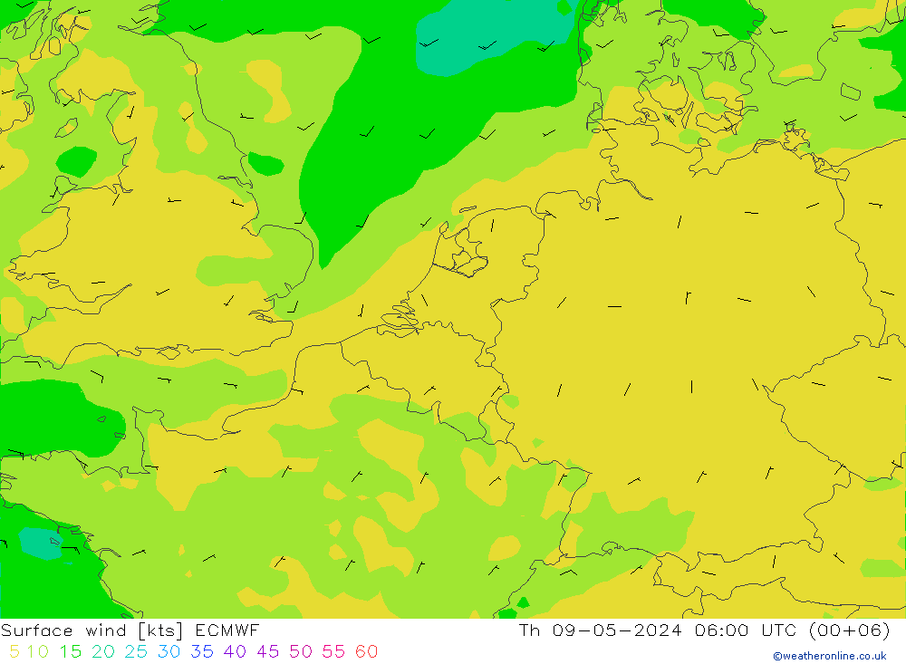 Bodenwind ECMWF Do 09.05.2024 06 UTC