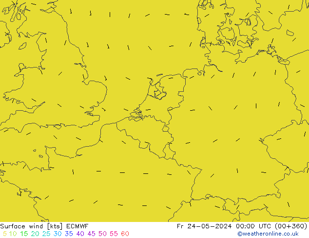 Bodenwind ECMWF Fr 24.05.2024 00 UTC