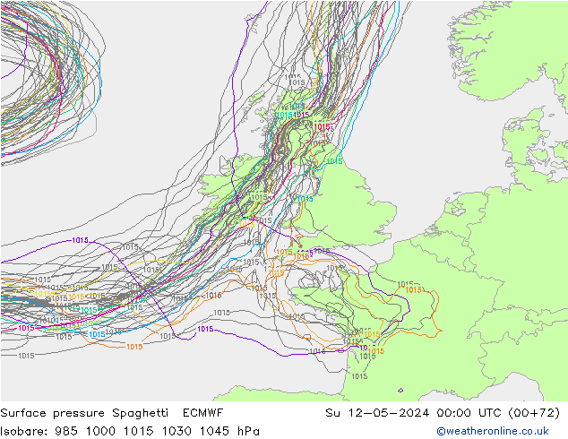 pression de l'air Spaghetti ECMWF dim 12.05.2024 00 UTC
