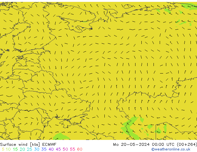 Vento 10 m ECMWF Seg 20.05.2024 00 UTC