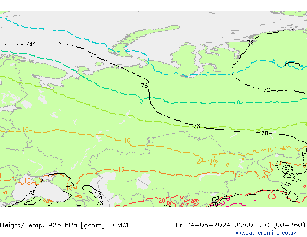 Géop./Temp. 925 hPa ECMWF ven 24.05.2024 00 UTC