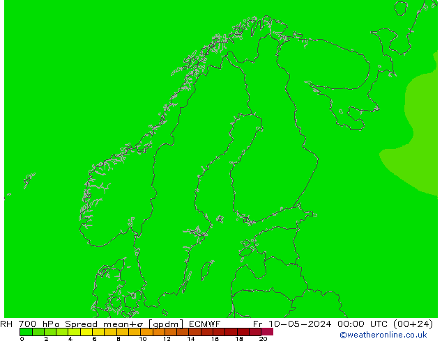 RH 700 hPa Spread ECMWF Fr 10.05.2024 00 UTC