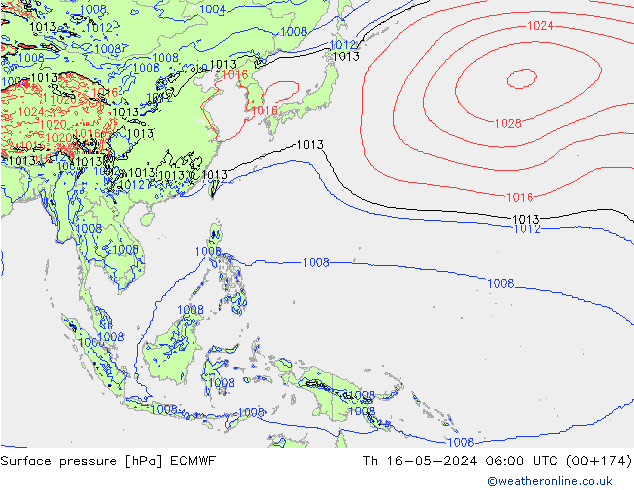 Yer basıncı ECMWF Per 16.05.2024 06 UTC