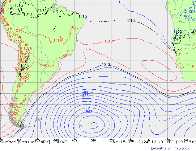 Yer basıncı ECMWF Çar 15.05.2024 12 UTC