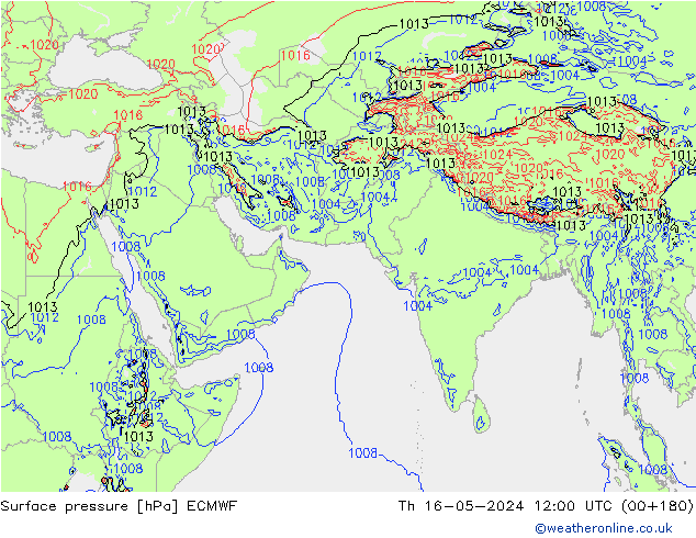 приземное давление ECMWF чт 16.05.2024 12 UTC
