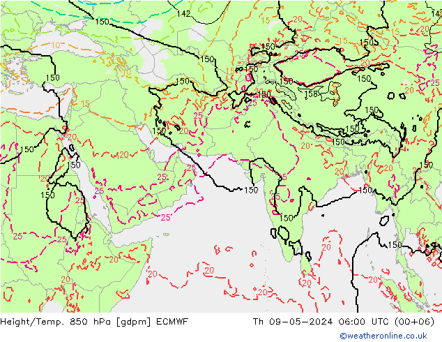 Height/Temp. 850 hPa ECMWF  09.05.2024 06 UTC