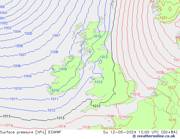 Surface pressure ECMWF Su 12.05.2024 12 UTC