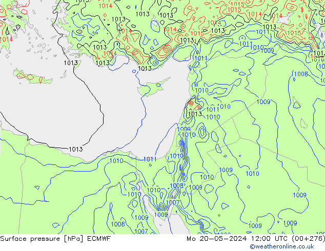 Presión superficial ECMWF lun 20.05.2024 12 UTC