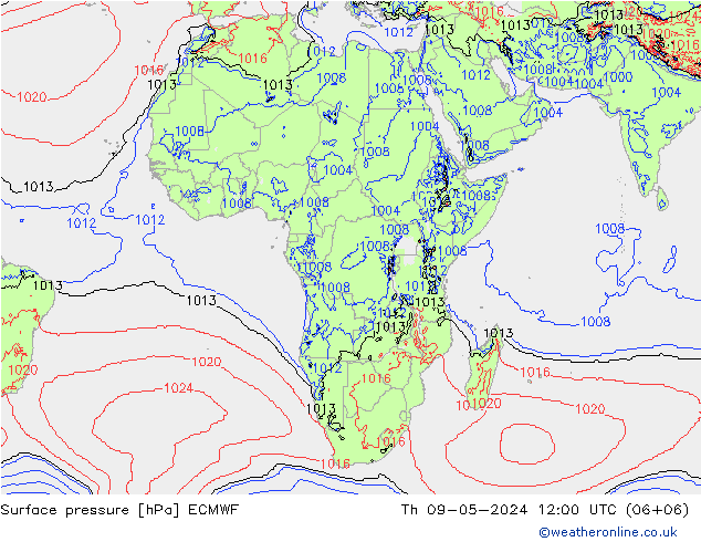 приземное давление ECMWF чт 09.05.2024 12 UTC