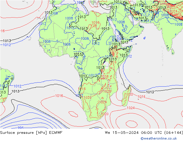 pression de l'air ECMWF mer 15.05.2024 06 UTC