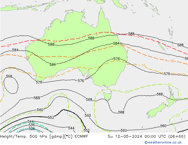 Height/Temp. 500 hPa ECMWF  12.05.2024 00 UTC