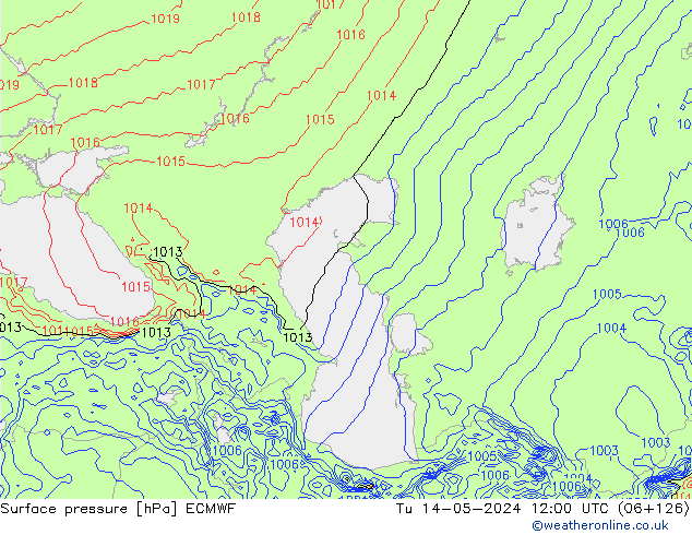 pression de l'air ECMWF mar 14.05.2024 12 UTC