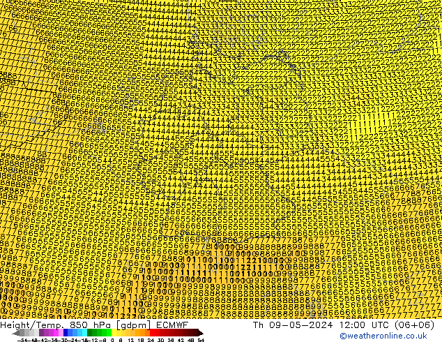 Height/Temp. 850 hPa ECMWF 星期四 09.05.2024 12 UTC