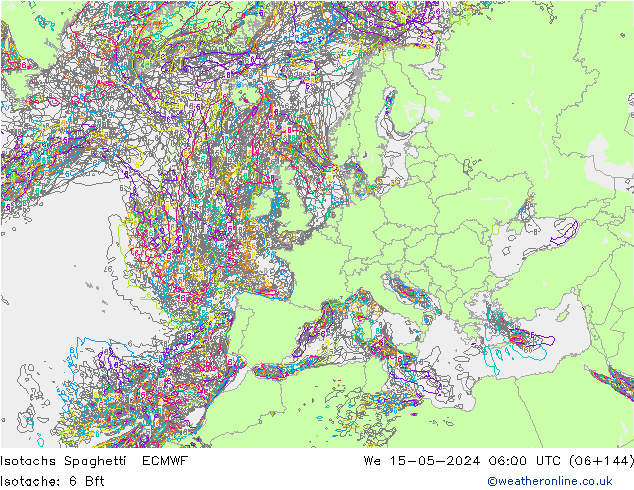 Isotachs Spaghetti ECMWF ср 15.05.2024 06 UTC
