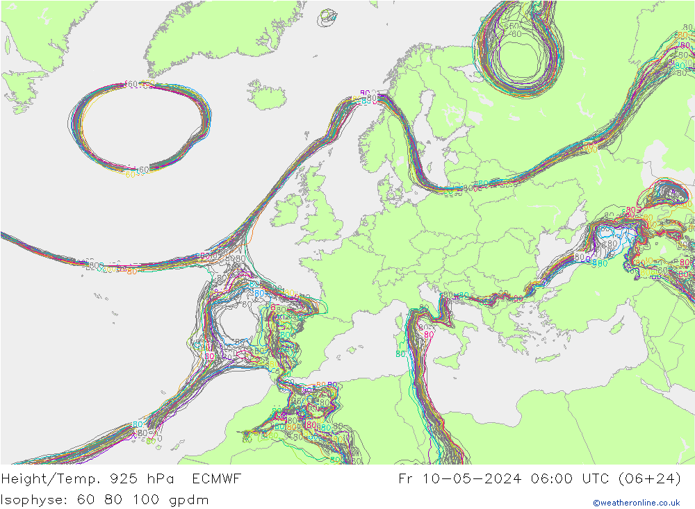 Height/Temp. 925 hPa ECMWF Fr 10.05.2024 06 UTC