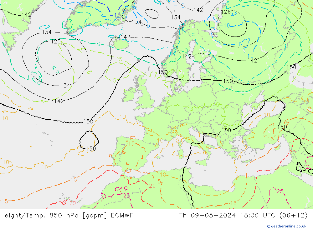 Height/Temp. 850 hPa ECMWF  09.05.2024 18 UTC