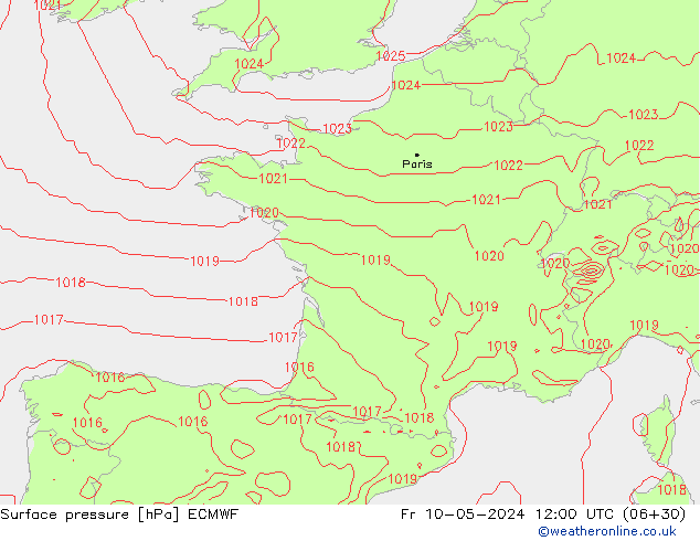 pression de l'air ECMWF ven 10.05.2024 12 UTC