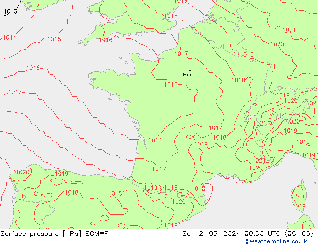 Yer basıncı ECMWF Paz 12.05.2024 00 UTC