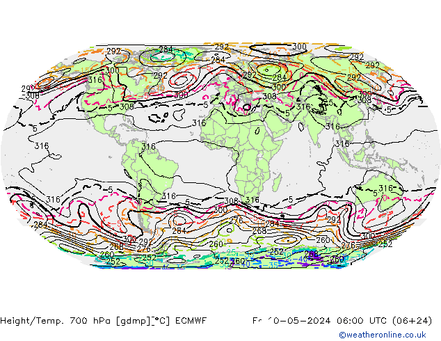 Height/Temp. 700 hPa ECMWF 星期五 10.05.2024 06 UTC