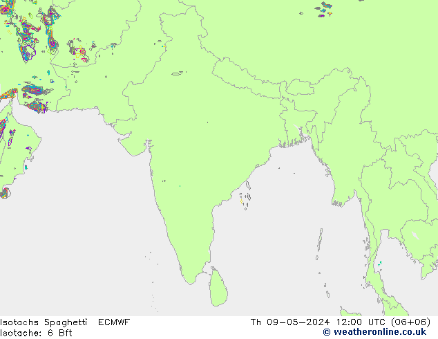 Isotachen Spaghetti ECMWF do 09.05.2024 12 UTC
