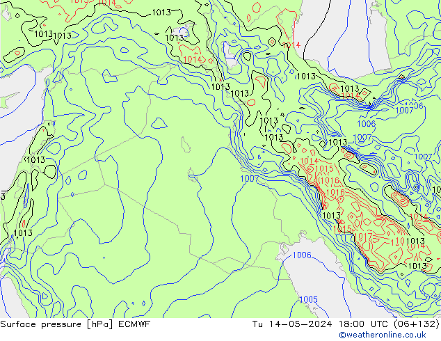 Surface pressure ECMWF Tu 14.05.2024 18 UTC