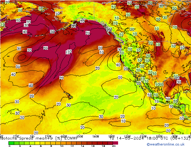 Isotachen Spread ECMWF di 14.05.2024 18 UTC