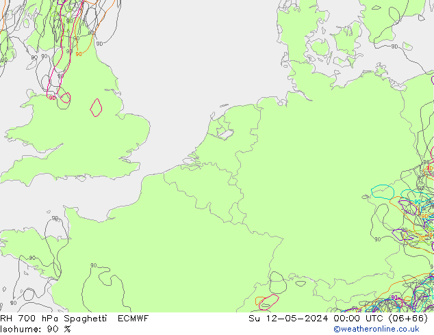 RV 700 hPa Spaghetti ECMWF zo 12.05.2024 00 UTC