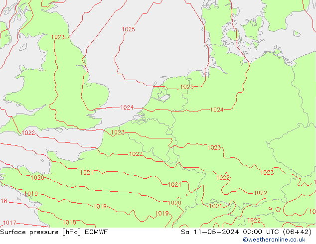 ciśnienie ECMWF so. 11.05.2024 00 UTC