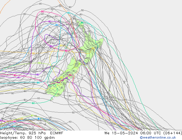 Yükseklik/Sıc. 925 hPa ECMWF Çar 15.05.2024 06 UTC