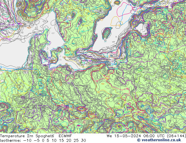 карта температуры Spaghetti ECMWF ср 15.05.2024 06 UTC