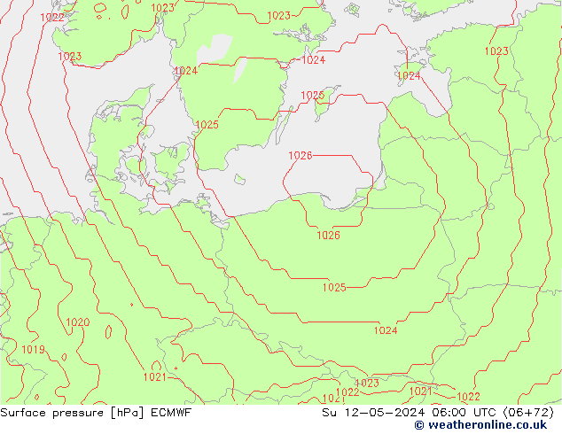 Bodendruck ECMWF So 12.05.2024 06 UTC