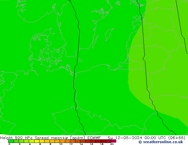 Géop. 500 hPa Spread ECMWF dim 12.05.2024 00 UTC