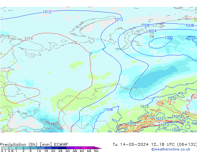 Nied. akkumuliert (6Std) ECMWF Di 14.05.2024 18 UTC