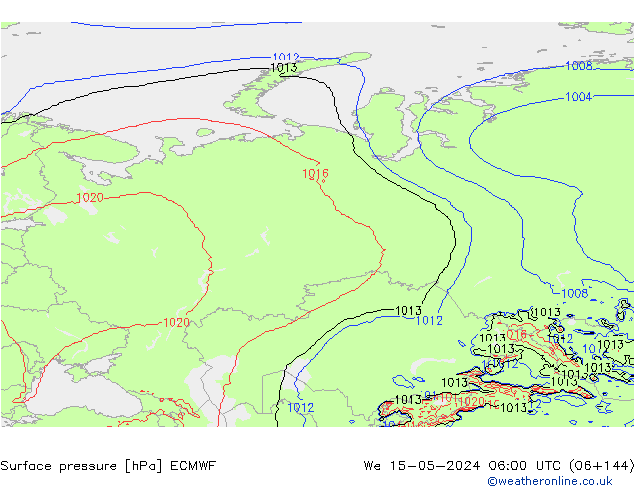 ciśnienie ECMWF śro. 15.05.2024 06 UTC