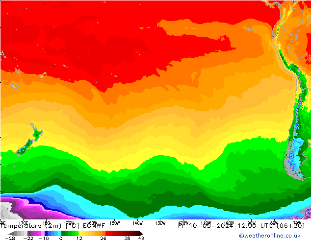 Temperatura (2m) ECMWF ven 10.05.2024 12 UTC