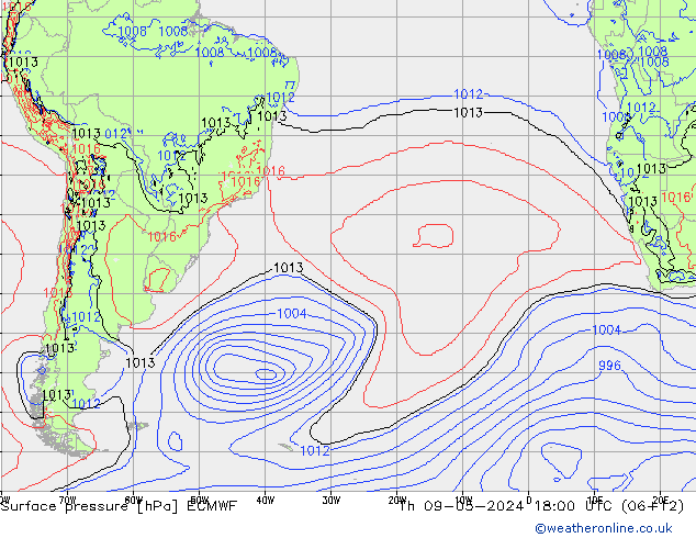 Luchtdruk (Grond) ECMWF do 09.05.2024 18 UTC