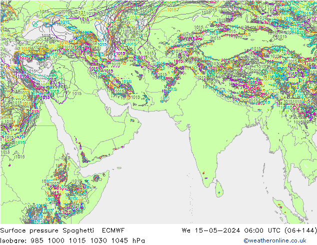 ciśnienie Spaghetti ECMWF śro. 15.05.2024 06 UTC