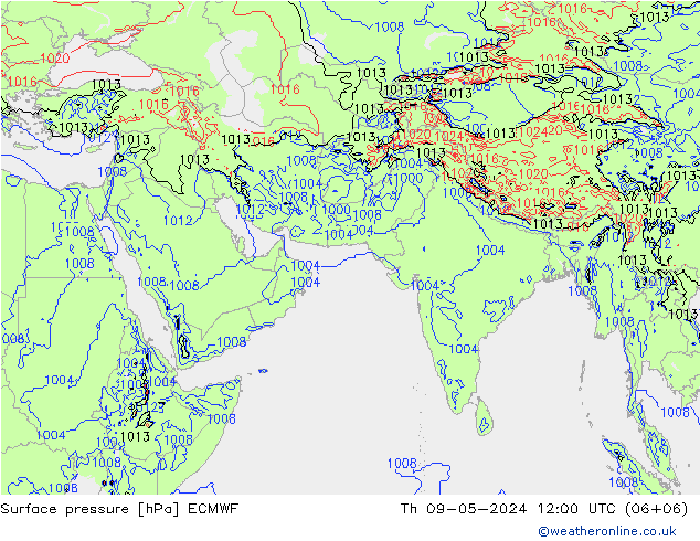 pression de l'air ECMWF jeu 09.05.2024 12 UTC