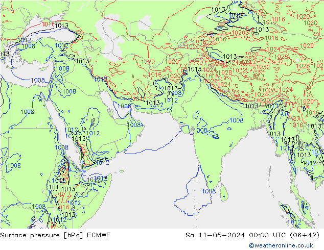 Luchtdruk (Grond) ECMWF za 11.05.2024 00 UTC