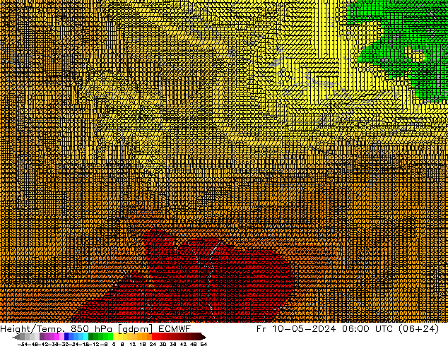 Height/Temp. 850 hPa ECMWF Pá 10.05.2024 06 UTC